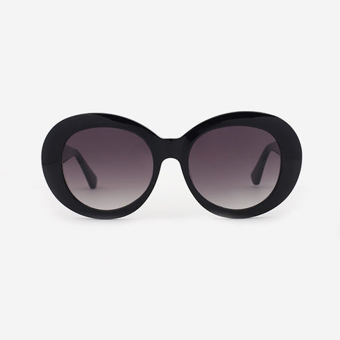 Cambered Round Acetate Unisex Sunglasses 21A8090